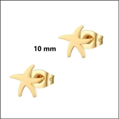 Aramat Jewels | Oorbellen | Stalen Zeester Oorbellen - Subtiel en Stijlvol | Goudkleur / 10mm | |7mm | Staal | Kinderen, Volwassenen | Verkleurd niet