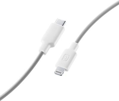 Cellularline USBDATAC2LMFISMARW Lightning-kabel 1 m Grijs, Wit