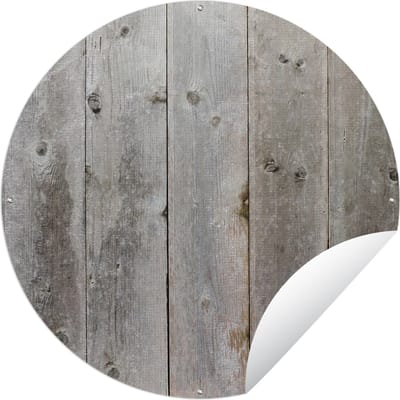 Tuincirkel Planken - Grijs - Hout - 60x60 cm - Ronde Tuinposter - Buiten