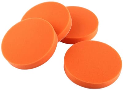 Dailygoods - Polijstpads 3 Inch - Polijstset 12 Stuks - Voor Auto en Boot - Oranjekleurig - Polijstspons - Inclusief Handgreep - Geschikt voor Haakse...