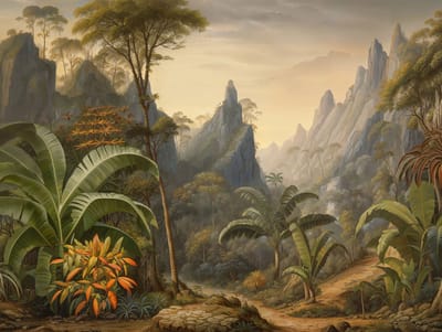 NOSTALGISCH LANDSCHAP FOTOBEHANG | 3,71 x 2,80 meter - A.S. Création Cuba II