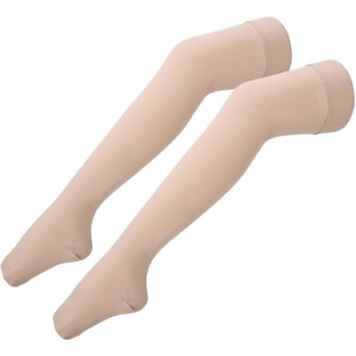 23 tot 32 mmHg Compressiekousen Open Teen Dijhoog Afnemende Druk Kous XXL XXL beige