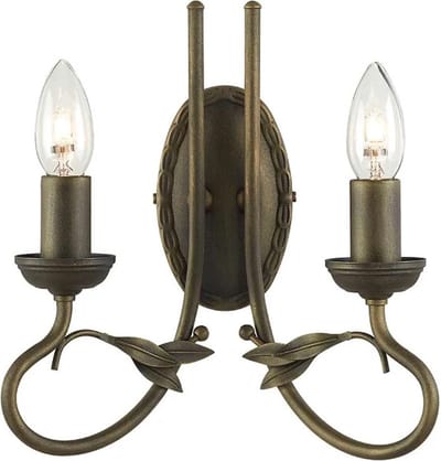 Landelijke Wandlamp - Steady Lighting - Metaal - Landelijk - E14 - L: 12.5cm - Voor Binnen - Woonkamer - Eetkamer - Zwart