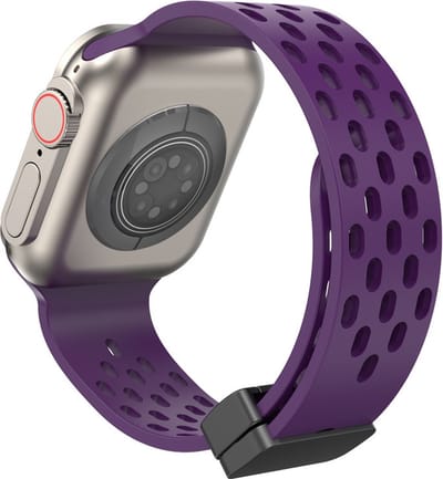 Siliconen bandje - geschikt voor Apple Watch series 1/2/3/4/5/6/7/8/9/10/11/ SE (1,2,3) / Ultra (1,2,3) met maat 44 mm / 45 mm / 46 mm / 49 mm - Paars