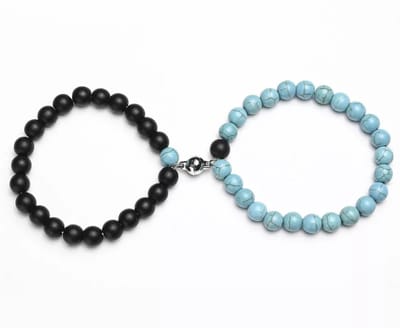 Vriendschapsarmbanden Set - Blauwe & Zwarte Kralen - Koppel Cadeau - EmmyRovi