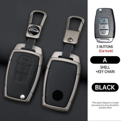 Mode Legering Auto Flip Sleutelhoes Cover Shell Voor Ssangyong Kyron 2 Sanka Actyon Korando Tivoli Beschermer Sleutelhanger Houders Accessoires gray
