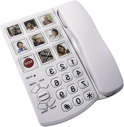 Vaste telefoon - Senioren telefoon - Eenvoudig bellen - Grote knoppen - 23 cm breed - Zwart