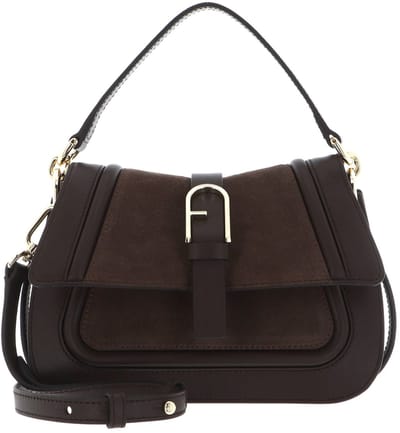 FURLA Leren schoudertas Flow Top Handle Toni Espresso donkerbruin