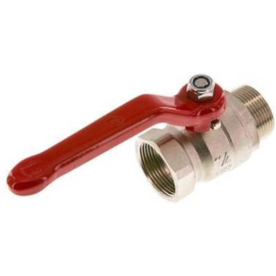 Buiten x Binnendraad R/Rp 1-1/4 inch Compacte PN 25 2-Weg Messing Kogelkraan - BL2BN-M-SD-25-MF-114