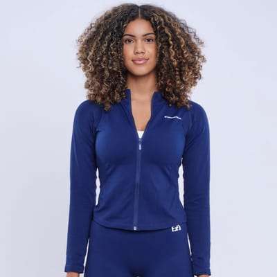 Euphoria Zipper Sportvest Dames - Sportkleding Dames - Trainingsjack Dames - Compressie - Vochtafvoerend - Navy - Maat S