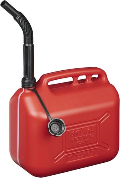 ProPlus Jerrycan - 10 liter - kunststof - rood - UN-gekeurd - antioverlooptrechter