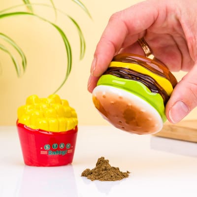 Out of the Blue Peper en zout stel - hamburger en friet - keramiek - cadeau setje