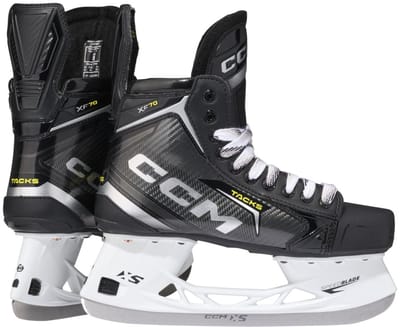 CCM - Tacks XF70 - IJshockeyschaatsen - Schaatsen heren - Zwart - Tacks Power-Fit & Stabiele Hielondersteuning - Regular Fit - Maat EU42