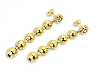 Amanto Oorbellen Dhalia G - 316L Staal - Bolletjes - 60x8mm