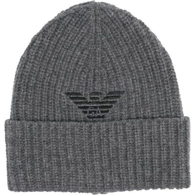 Armani Geborduurd Logo Gebreide Warme Garen Muts Herenmutsen Grijs 6276762F55600044 L gray