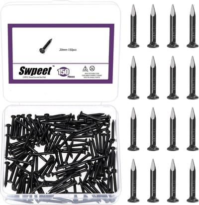 SnelShoppen - 150 Stuks Zwarte Hardware Spijkers Assortiment Kit - 3/4 Inch, 2x20mm Gegalvaniseerd Stalen Spijkers, Kleine Spijkers, Afwerkingsspijker