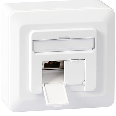 EFB Elektronik ET-25133AV5-R Netwerkdoos Opbouw (op muur), Inbouw (in muur) CAT 6A 2 poorten Zuiver wit (RAL 9010)
