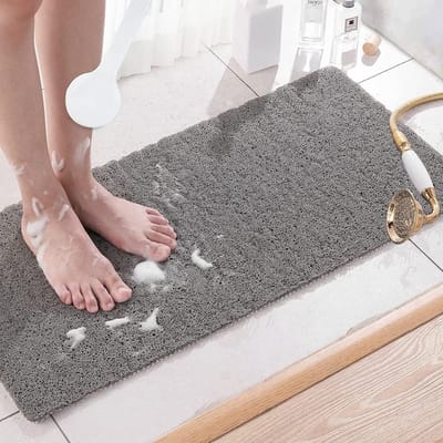 Antislip Douchemattens voor Badkamer - Extra Zacht en Schimmelbestendig, Machinewasbaar, 80x40cm (Grijs)