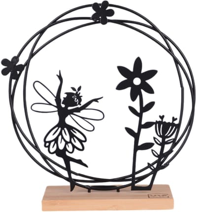 UNUS® Staander decoratieve dansende elf fee betoverende decoratie zwart