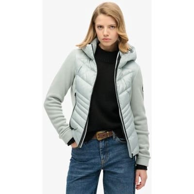 Superdry Storm-fleecejack met Capuchon Lichtgrijs Grootte: 42