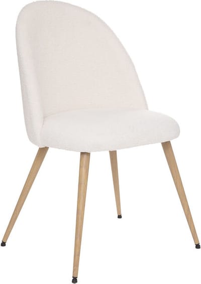 Atmosphera Eetkamerstoel Slano pluche wit wit