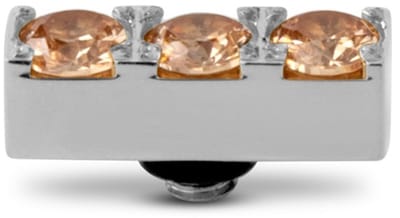 Melano Twisted Triple CZ Steentje Champagne | Zilver