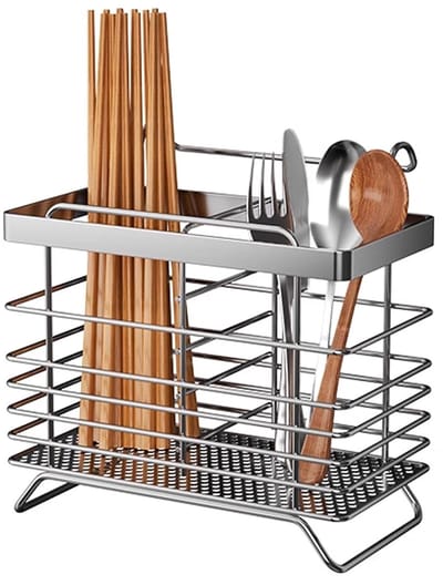 Dailygoods- Eetstokjeskooi wandgemonteerd - Ruimtebesparend - Roestvrij Staal - Keukengerei Houder - Organiseren van Bestek - Duurzaam Ontwerp - Bestekhouder