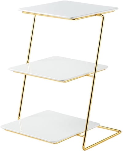 Taartplateau - Cupcake standaard - Feestelijke presentatie - 3-laags ontwerp - Niet gespecificeerd - Wit