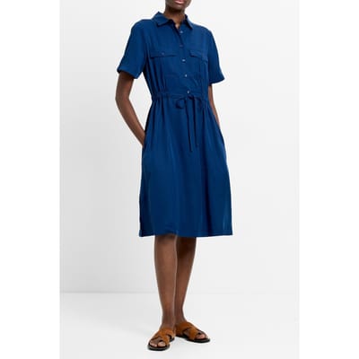 French Connection Pocket Shirt Dress Midnight Blue Maat: 6 | Blousejurken Outlet | Dames | Blauw