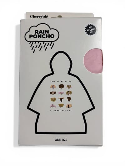 D+F Regenponcho Festival - "Rain turns me on" - Unisex met capuchon - Herbruikbaar" Regenponcho - Onesize - Regenjas met capuchon - Lichtgewicht - Regenkleding - Regenponcho's - Volwassenen - Fietsponcho - Regen poncho fiets - Festival - kinky - 18+