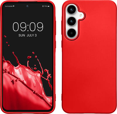 kwmobile telefoonhoesje geschikt voor Samsung Galaxy A55 5G - Hoesje voor smartphone - Back cover in metallic donkerrood