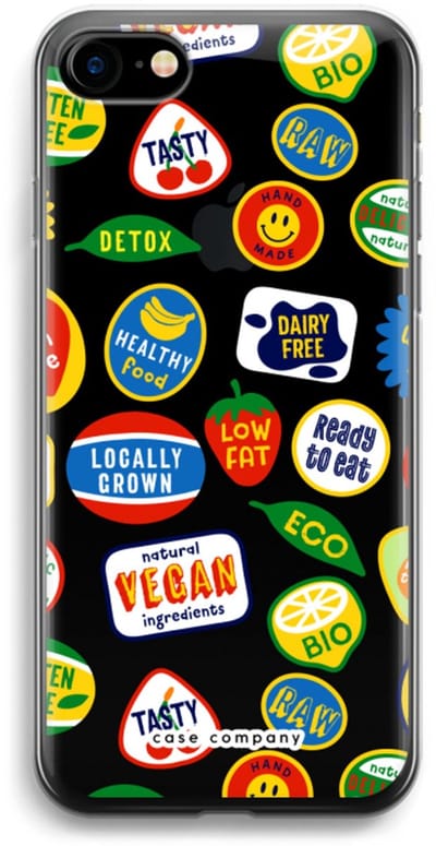 Case Company® - Hoesje geschikt voor iPhone 7 hoesje - Fruitsticker - Soft Cover Telefoonhoesje - Bescherming aan alle Kanten en Schermrand
