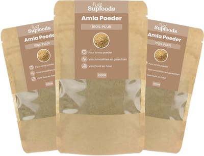 Amla Poeder 100% Puur - 500gram - Gebruik Amla Poeder bij Smoothies, Kruidenthee en Gerechten - Amla is tevens Geschikt als Natuurlijke Gezichtsmasker en Gezichtsscrub