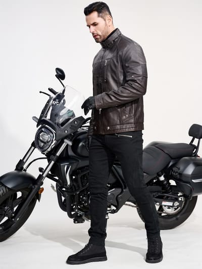 Veste Solide en Cuir PU pour Homme, Veste de Moto pour Homme XXXXXL black