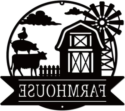 Unieke Metalen Wanddecoratie van Boerderij Dieren, Koe, Varken en Schilderijen voor Binnen en Buiten, 27x29cm