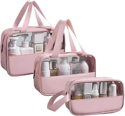 Dailygoods - Transparante Cosmetic Bag Set - 3 Stuks Waterdicht voor Vrouwen