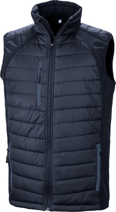 Black Compass gewatteerde softshell bodywarmer 'Result' Navy/Navy - L