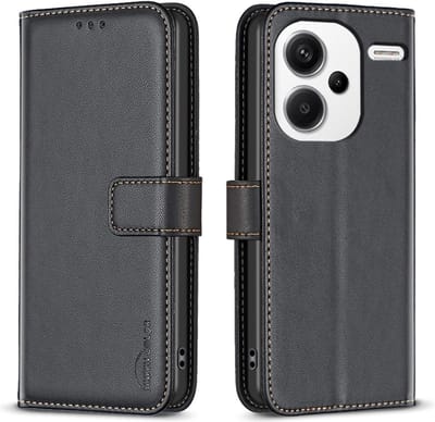 BINFEN Hoesje - Geschikt voor Xiaomi Redmi Note 13 Pro+ 5G Hoesje - BINFEN Color Book Case - Zwart