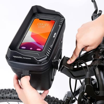 Bicycle Handlebar Bag Frame Bag Top Tube Bag Waterproof 4 L with Smartphone Holder-Adapter for 6.7 Inch Phones