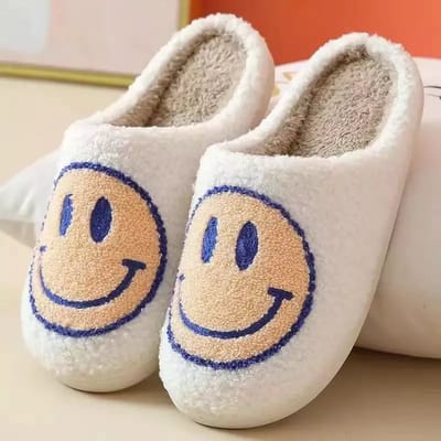 Budino® Smiley Kinder Pantoffels - Smiley Sloffen - Pantoffels - Sloffen - Jongens en Meisjes - Wit Oranje - Maat 30/31