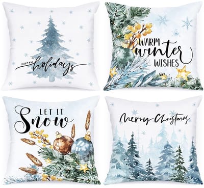 Dailygoods- Kussenhoezen Set van 4 - Kerstkussenhoezen 40 x 40 - Decoratieve Kussenslopen - Hoge Kwaliteit - Kindvriendelijk - Machinewasbaar