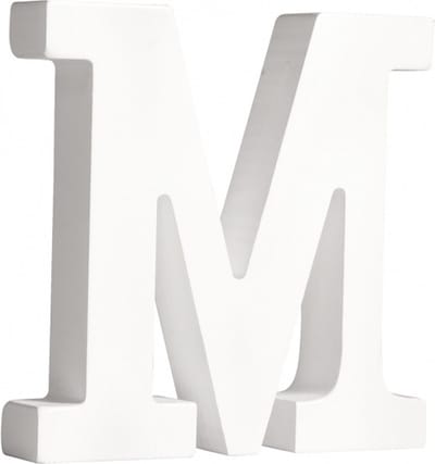 Houten letter M 11 cm