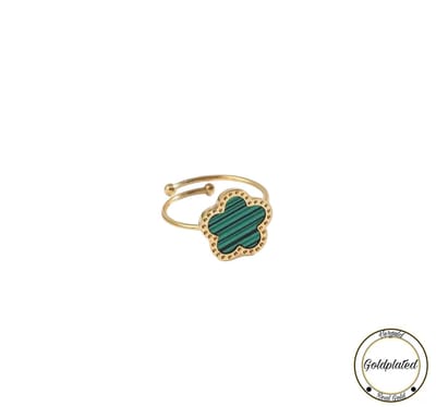 Soraro Klaver Ring | Groen | Klemring| Klavertje vier | Dames Cadeau | Moederdag | Moederdag cadeau