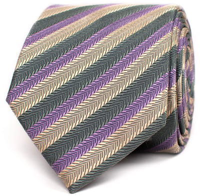 TRESANTI | FLORIANO | Zijden stropdas schuin gekleurde visgraat | Multi pastel