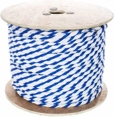 Pool Touw - Veiligheidslijn Zwembad - Water Sporten - Vochtafstotend Drijvend - 1/2 Inch x 200 Voet - Blauw Wit