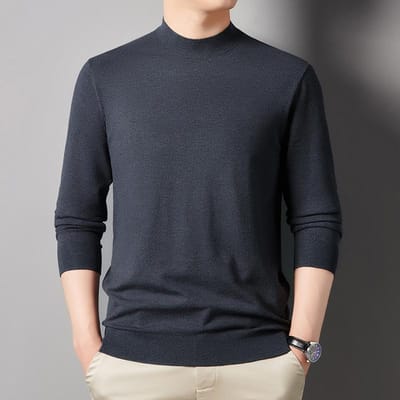 Herfst Nieuwe Heren Casual Heren Veelzijdige Ronde Hals Lange Mouw Dunne Trui Onderhemd 4XL
