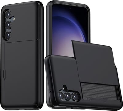Coverup Hoesje - Geschikt voor Samsung Galaxy A55 Hoesje - Coverup Hybrid Card Slider Back Cover - Zwart