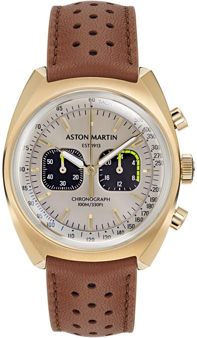 Aston Martin Aml Timeless TS2 MTTS2F502 Horloge - Leer - Bruin - Ø 43 mm