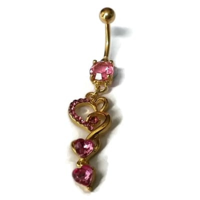 Aramat Jewels | Piercings | Hartjes Navelpiercing Goudkleur | | | |10mm | Staal | Volwassenen | Verkleurd niet