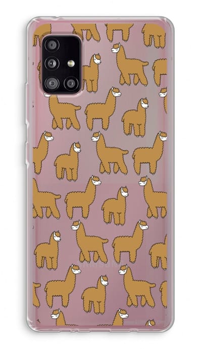 Case Company® - Hoesje geschikt voor Samsung Galaxy A51 5G hoesje - Alpacas - Soft Cover Telefoonhoesje - Bescherming aan alle Kanten en Schermrand